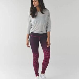 LULULEMON Wunder Under Pant III *SE Deep Dive Dip Berry Rumble Black Size 6